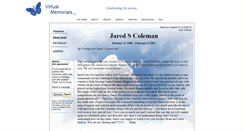 Desktop Screenshot of jared-coleman.virtual-memorials.com