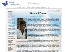 Tablet Screenshot of karen-peters.virtual-memorials.com