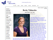 Tablet Screenshot of becky-vidmosko.virtual-memorials.com