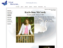 Tablet Screenshot of kayla-mccurdy.virtual-memorials.com