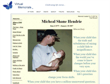 Tablet Screenshot of micheal-shane.virtual-memorials.com
