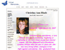 Tablet Screenshot of christina-hinds.virtual-memorials.com