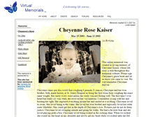 Tablet Screenshot of cheyenne-rose.virtual-memorials.com