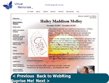 Tablet Screenshot of hailey-molloy.virtual-memorials.com