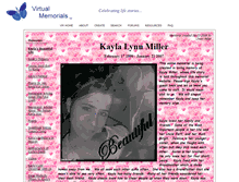 Tablet Screenshot of kayla-miller.virtual-memorials.com