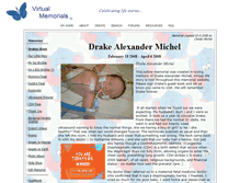 Tablet Screenshot of drake-michel.virtual-memorials.com