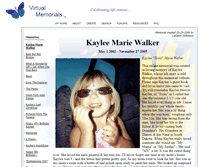 Tablet Screenshot of kayleetootswalker.virtual-memorials.com