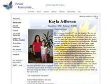 Tablet Screenshot of kayla-jefferson.virtual-memorials.com