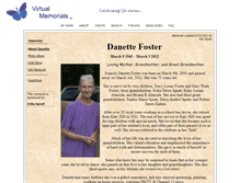 Tablet Screenshot of danette-foster.virtual-memorials.com