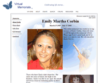 Tablet Screenshot of emily-corbin.virtual-memorials.com